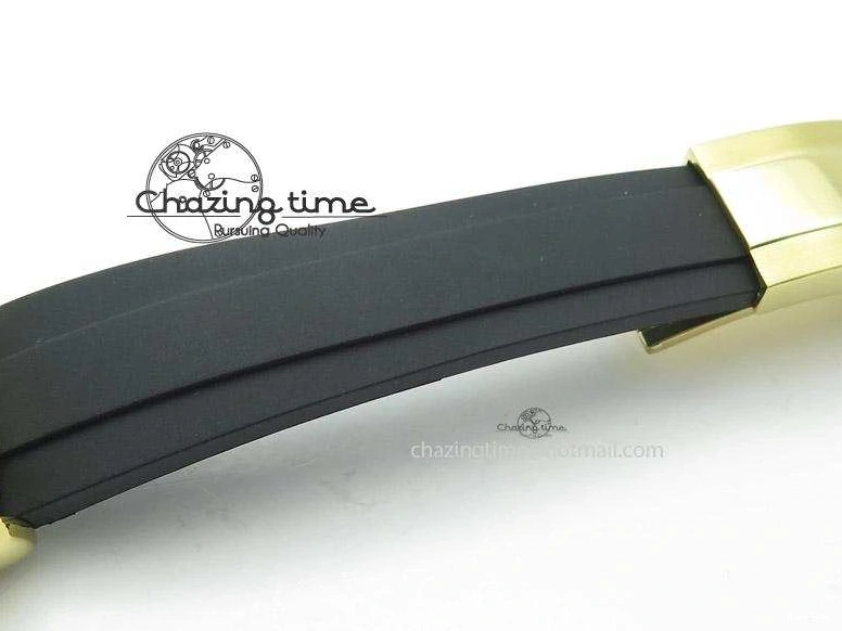 MiroTime 0512 TopPick Daytona YG BP Maker Black Dial Gold Subdial Sticks Markers On Rubber Strap A7750@ 4013